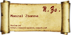 Maszal Zsanna névjegykártya